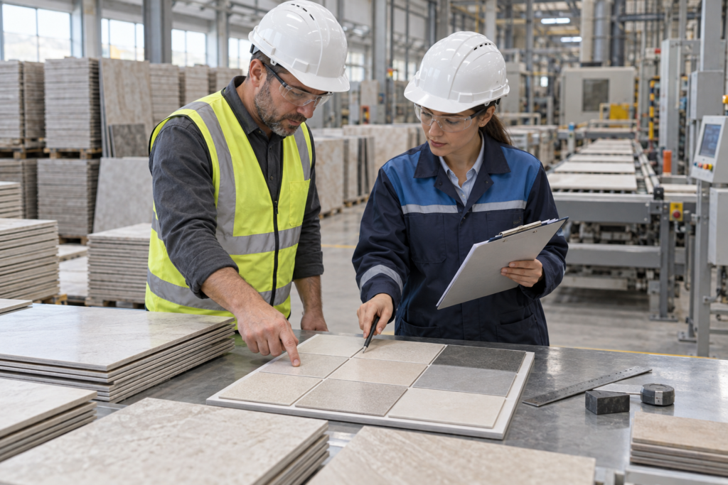 ceramic tiles manufacturer approved sample project control review