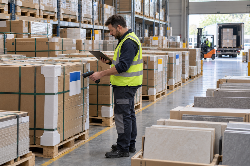 ceramic tiles manufacturer batch labels and installation zone control