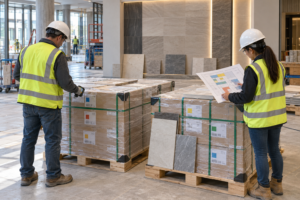 ceramic tiles manufacturer pallet zone delivery verification